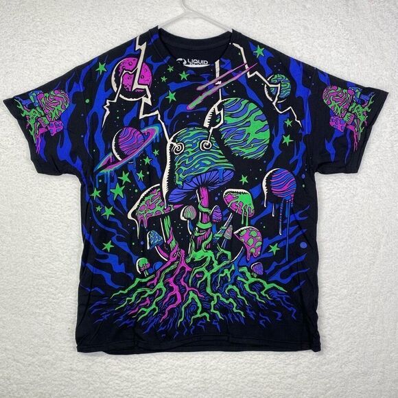 Liquid Blue Other - Liquid Blue Men's Cotton Mushroom Galaxy T-Shirt Multicolor Size XL NWOT